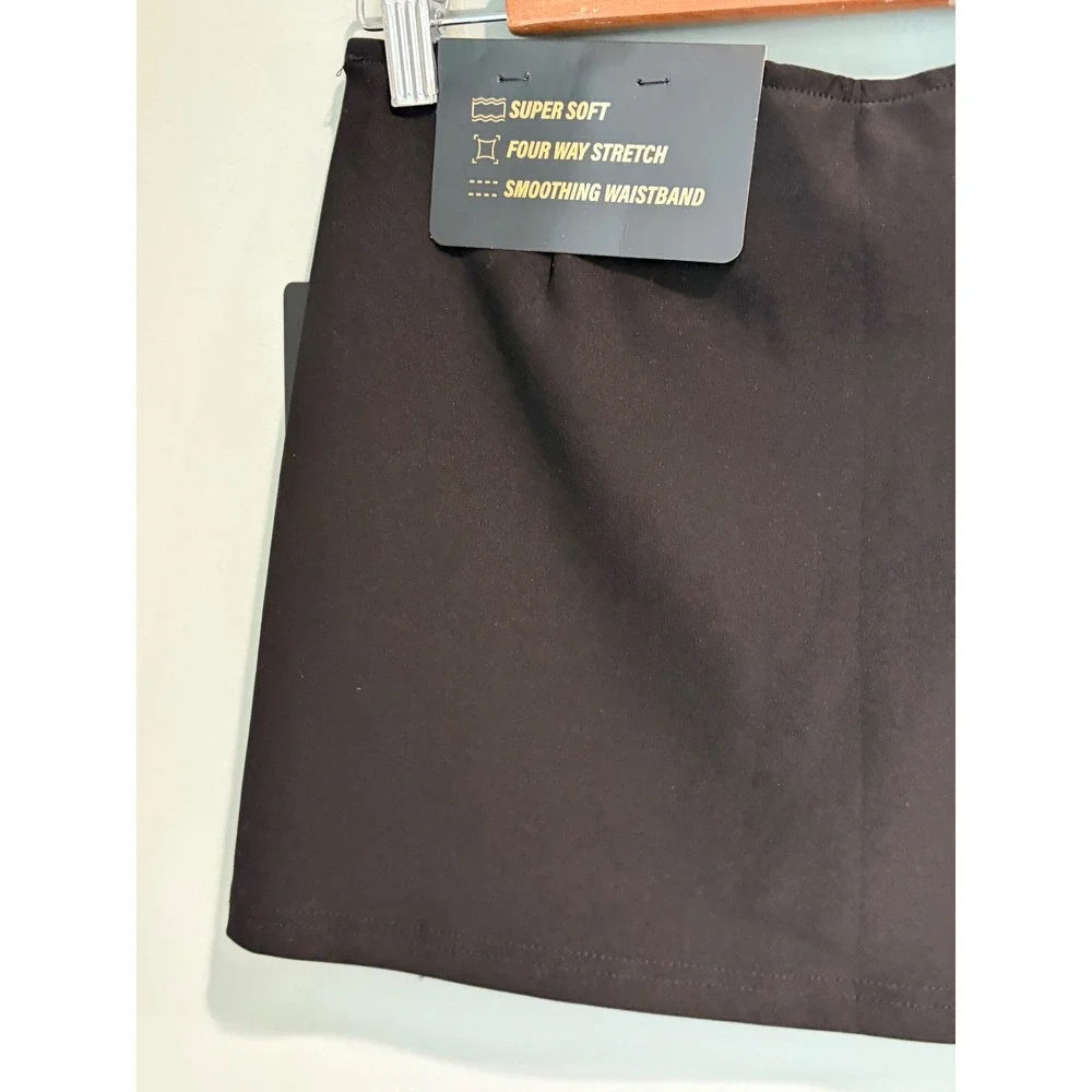 Free Haven Black Bow Accent Mini Skort DR9008 Four Way Stretch Smoothing Waist M